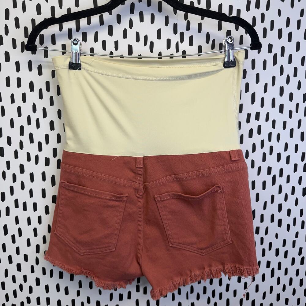Pink Blush Pink Super Distressed Maternity Denim Shorts medium - Picture 5 of 6